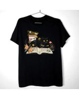 Coffee Kitty Cat And Book Lover Reader Gifts Books Reading T-Shirt Unisex Standard T-Shirt black s